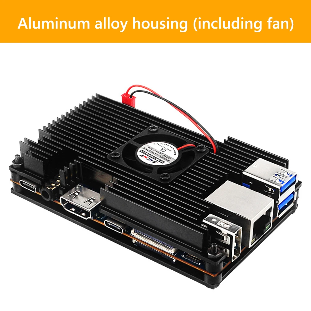 Orange pi 5アーマーケースアルミニウム合金パッシブクーリングファン付きpi 5保護冷却ボックス用