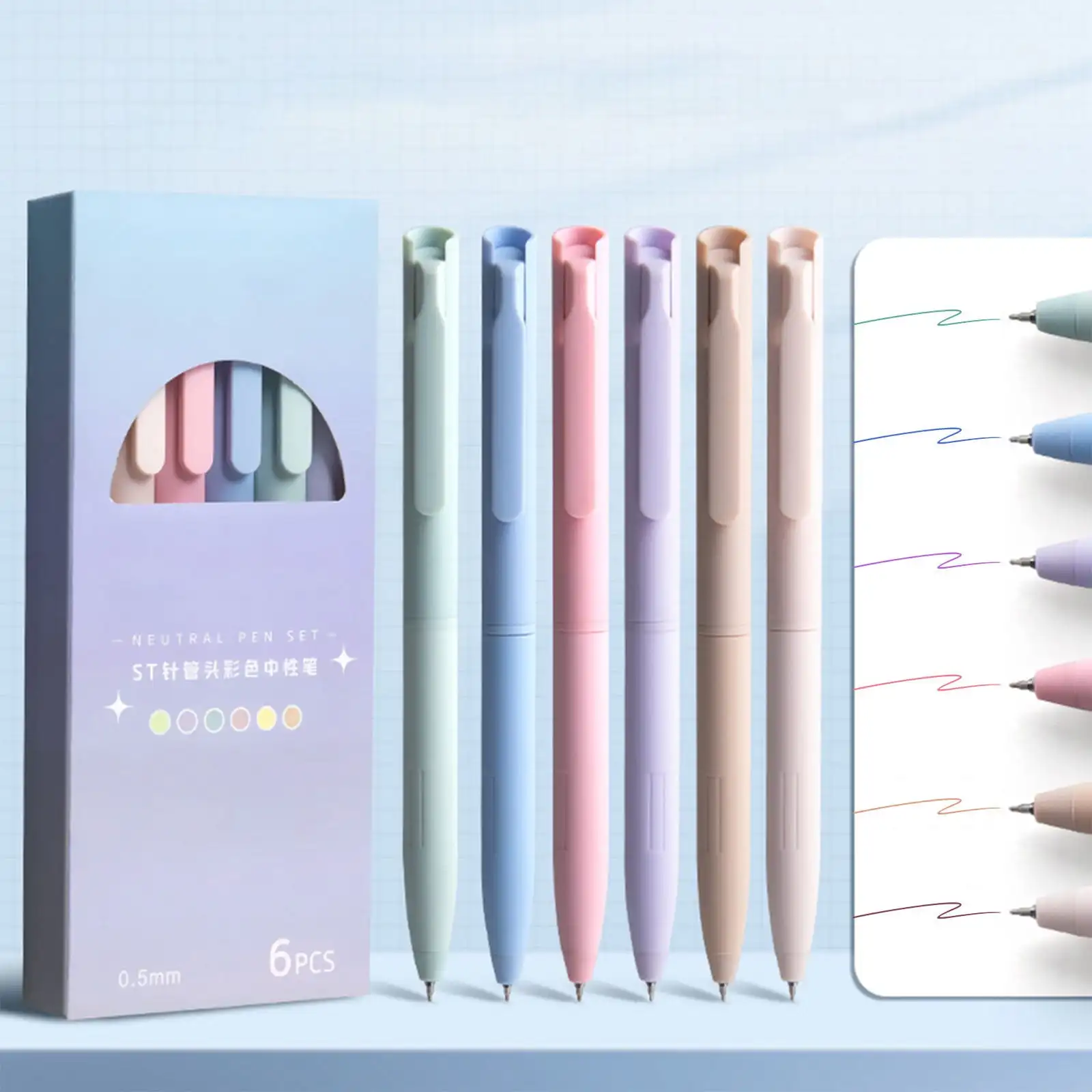 Tyidzon 6 Pack Gel Pens Quick Dry Ink Fine Point 0.5mm Retractable Ink Pens, Super Comfortable