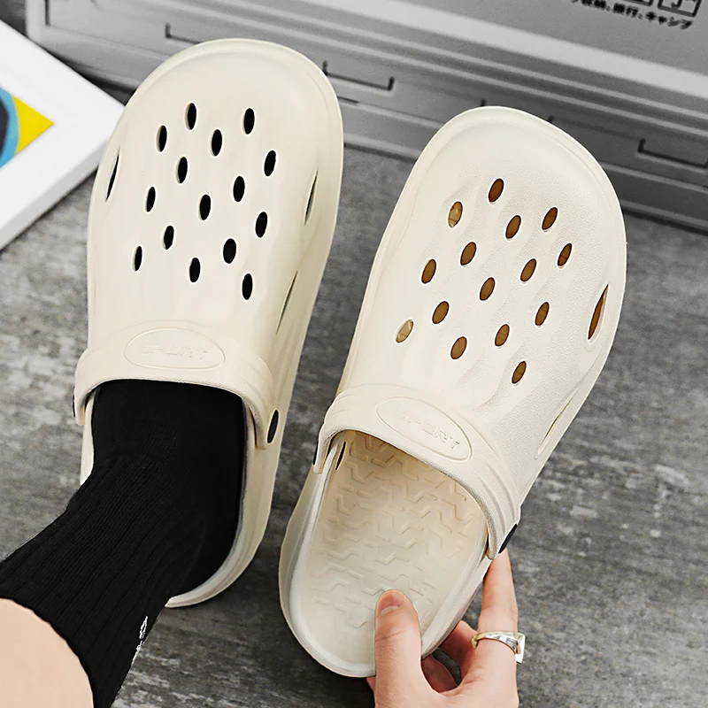 

Мужские летние нескользящие тапочки двойного назначения, повседневные и удобные пляжные сандалии Baotou, дышащие и быстросохнущие