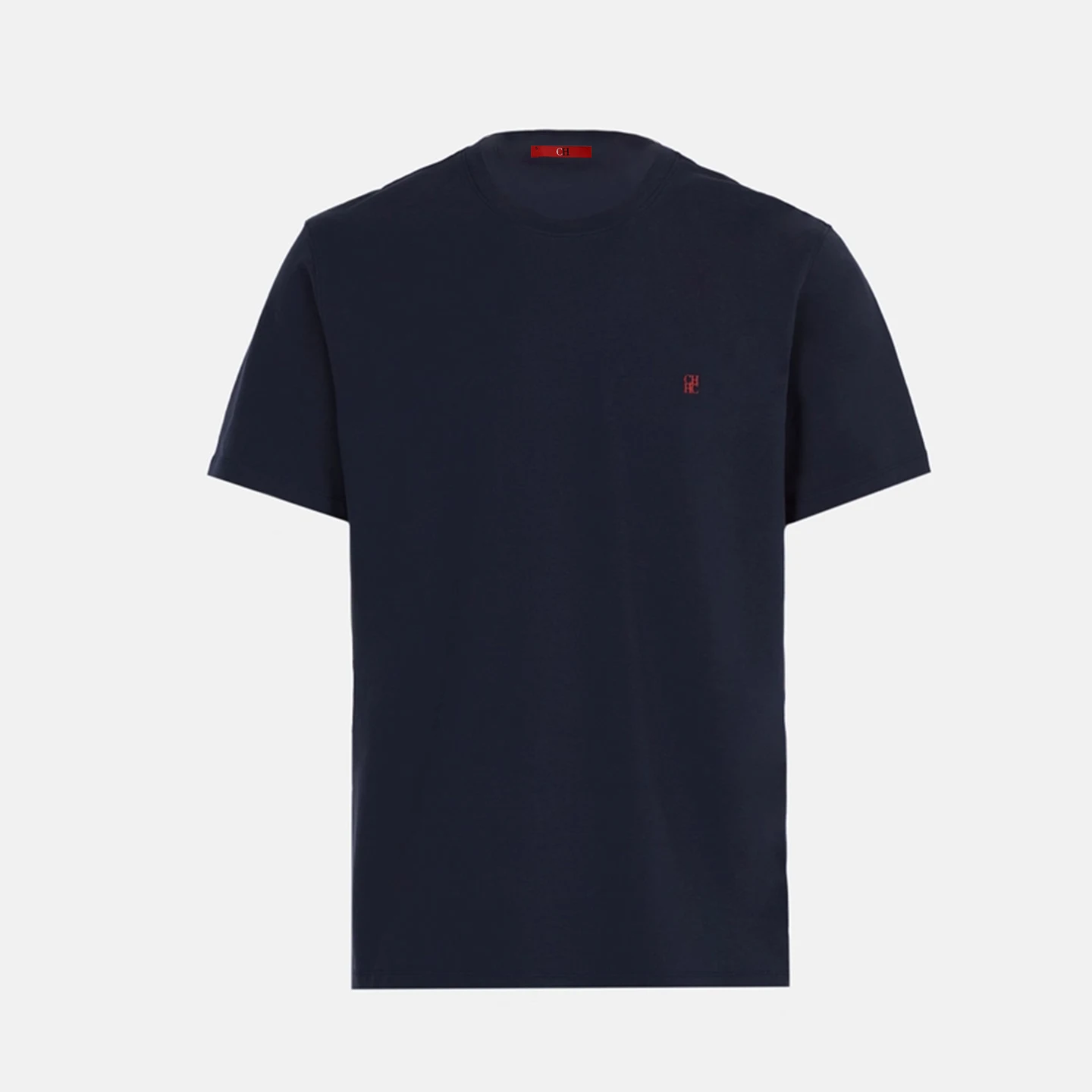 CH Besticktes Einfarbiges Kurzarm-T-Shirt für Herren Rundhals Regular Fit Klassisch Zeitlos Premium-Stoff Lässige Alltags-Oberteile – Detail 11