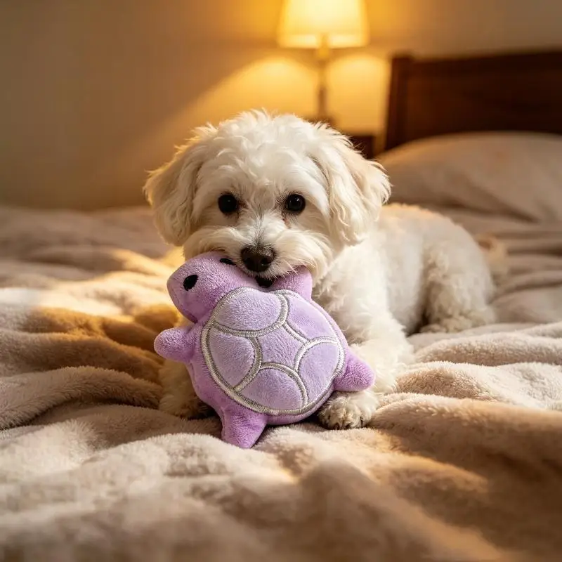Mini Cute Turtle Dog Plush Toy Squeaking Dog Teething Sound Toy Soft And Safe Good For Dental Health For Puppies