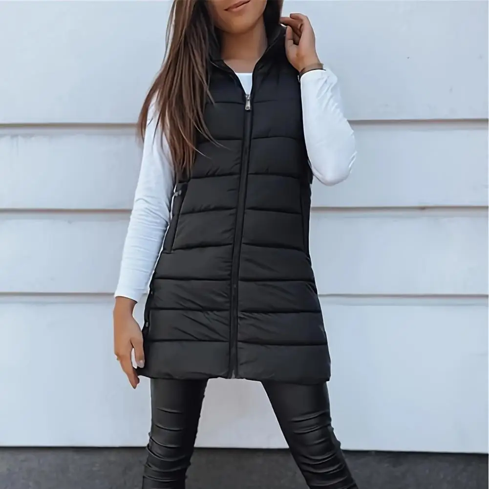 Winter Warm Outerwear Coat Women's Puffer Vest Casual Zip Up Quilted Padded Vest Hooded Sleeveless Down Jacket