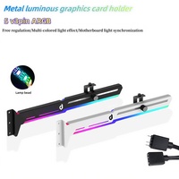 Computer Graphics Card/GPU Bracket, ARGB, Made Of Aluminum Alloy Material, Horizontally Installed, And Adjustable By Sliding.