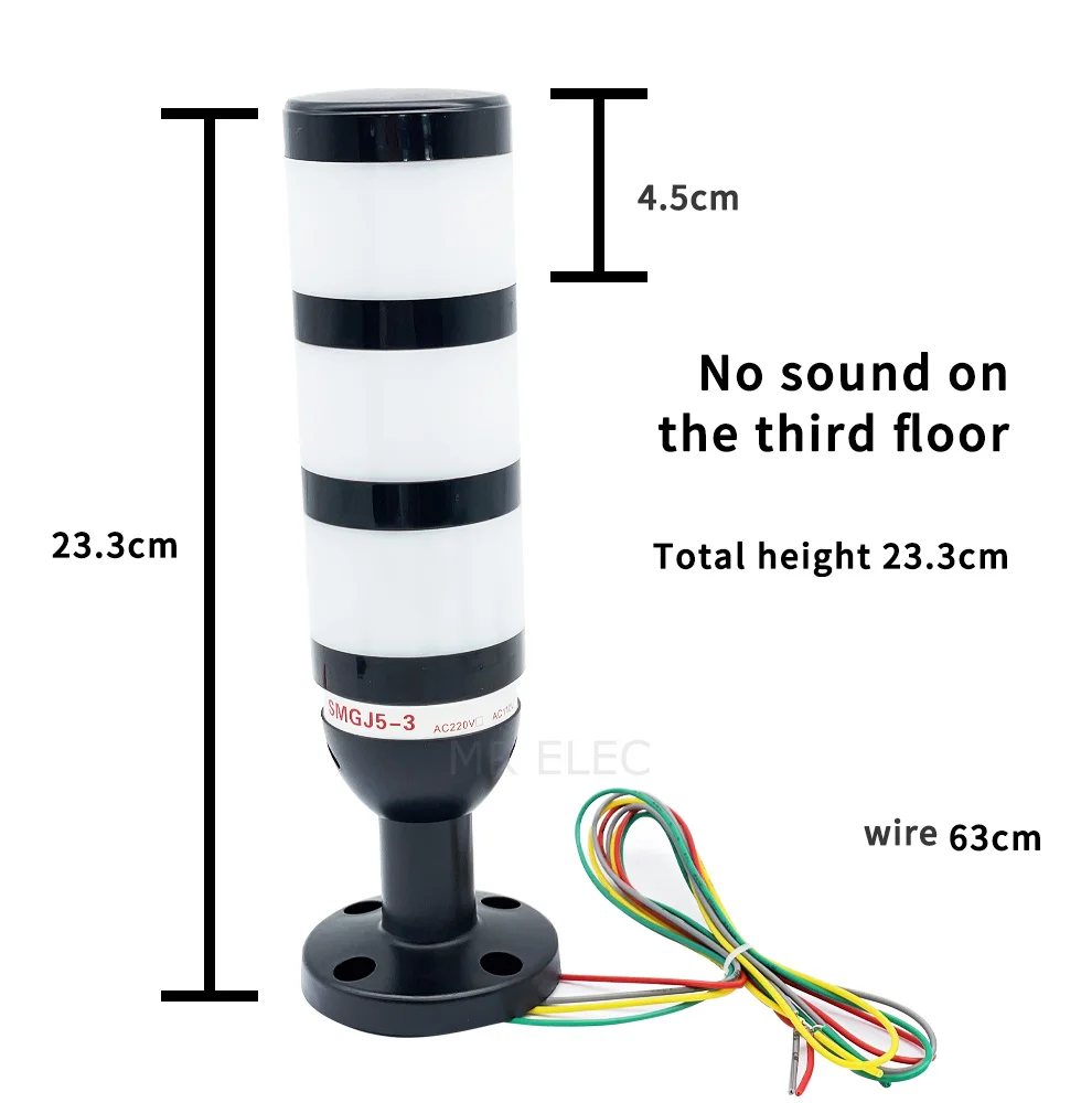 Multi layer warning light  three color signal tower light LED machine tool equipment alarm light 220V sound and light alarm