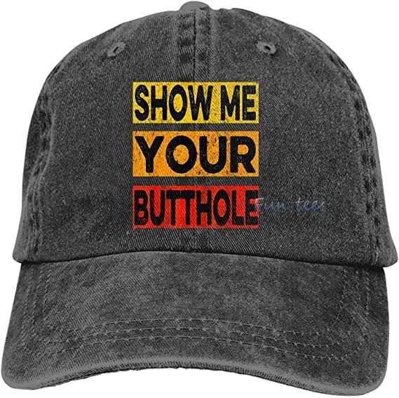 Show Me That Butthole Hat LGBT Rainbow Lesbian LGBT Pride Snapback Trucker Hats Funny Joke Flat Bill Cap White Elephant Gifts