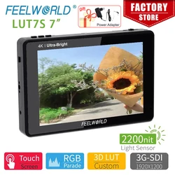 FEELWORLD LUT7S PRO Portable Monitor 7 Inch 3D LUT Touch Screen Waveform 3G-SDI 4K HDMI IPS Panel Field Monitor For Camera DSLR