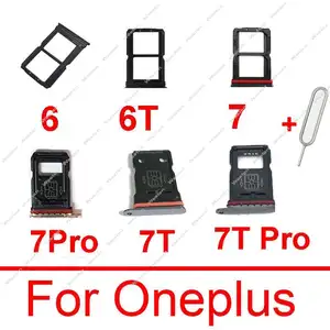 Bilashmart Sim Card Tray Holder Oneplus 1+ 6 6T 7 7T Pro Sim Slot Socket Card Memmory Reader Flex Cable Replacement Repair Parts