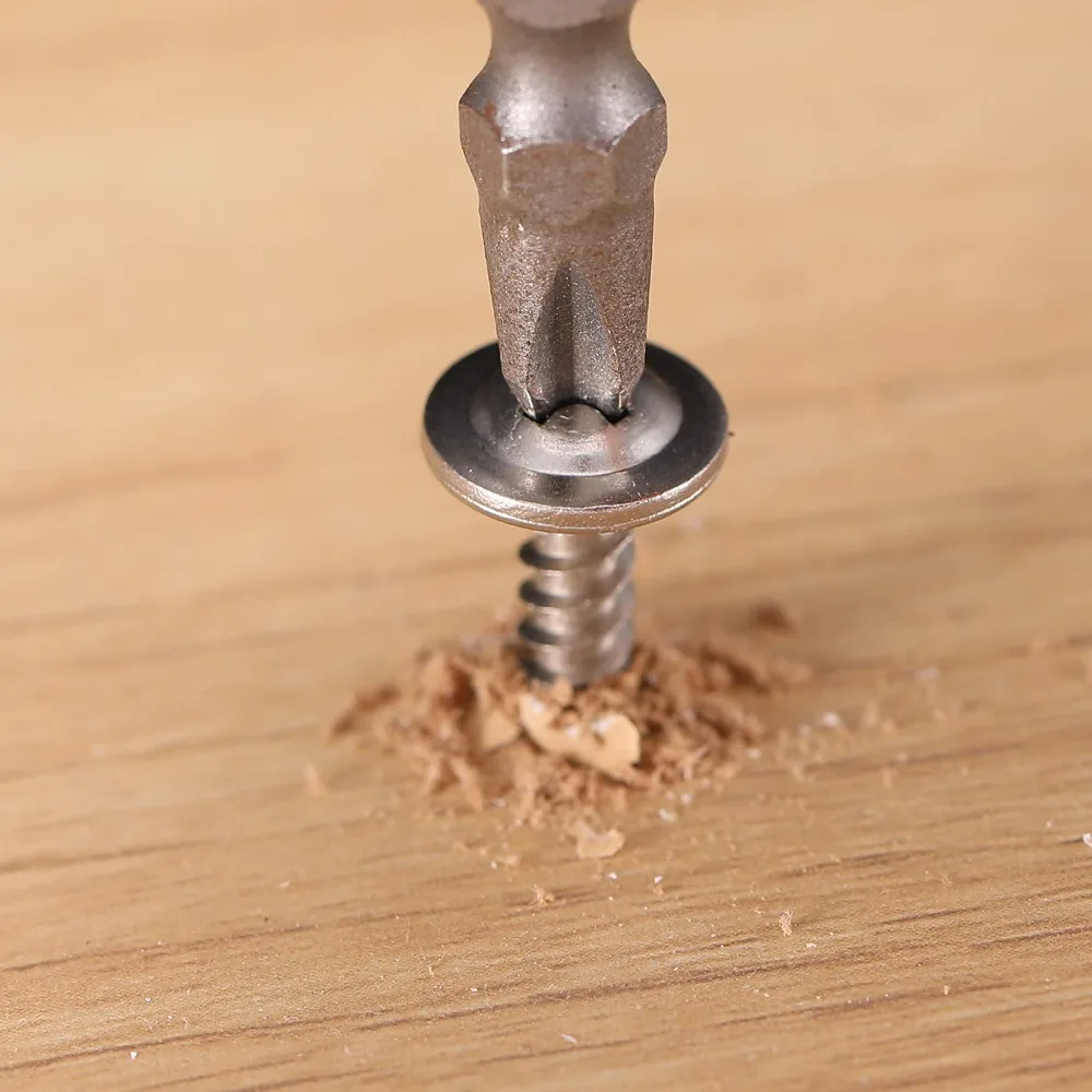Heavy Duty Self Tapping Screws M4.2 M4.8 410 Stainless Steel Large Flat Head Self Drilling Screws Metal Wood Construction Qty