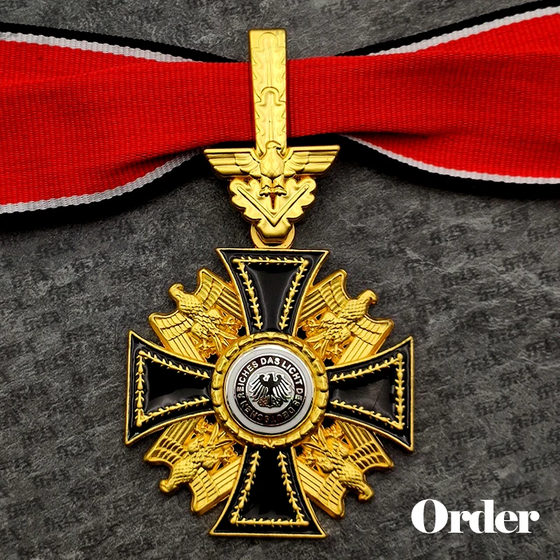 WWII Prussia Cross Medal Eagle Ribbon Badges Germany Military Fans Collection Decoration Crafts Not History Version