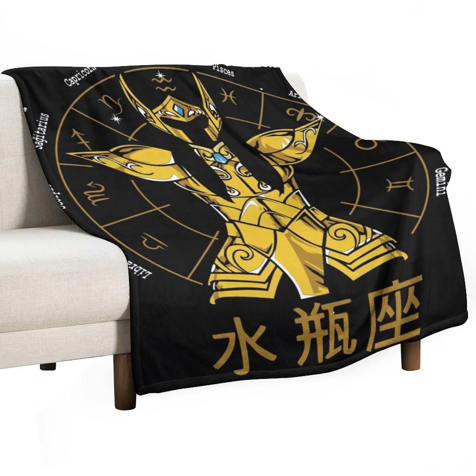 AQUARIUS CLOTH - CAMUS GOLD CLOTH Throw Blanket Picnic Flannel Fabric Summer Beddings Blankets