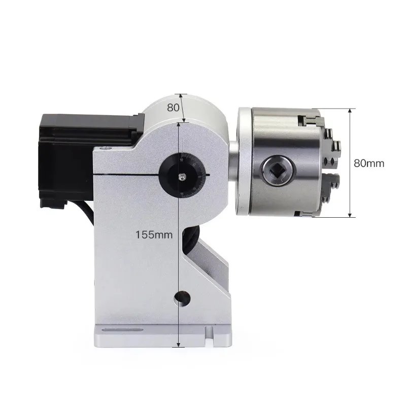 WaveTopSign Rotary Worktable Chuck Diameter 80mm 100mm Rotary Attachment 3500r/min for Laser Marking Machine