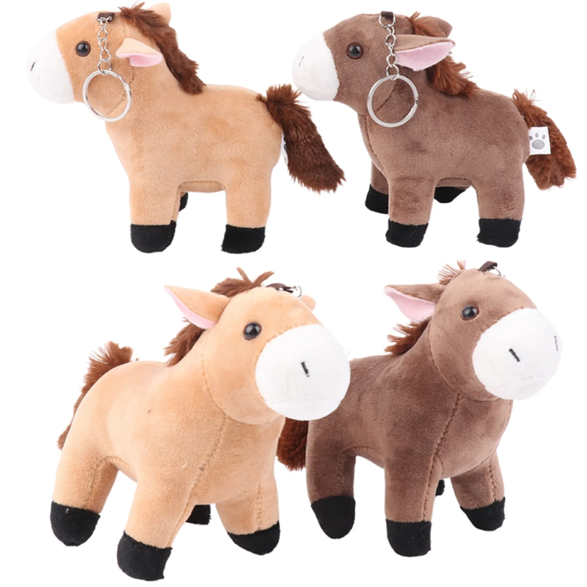 

12.5cm Cartoon Plush Pony Doll Stuffed Animal Doll Kawaii Plush Little Horse Keychain Girls Bag Pendant Gifts