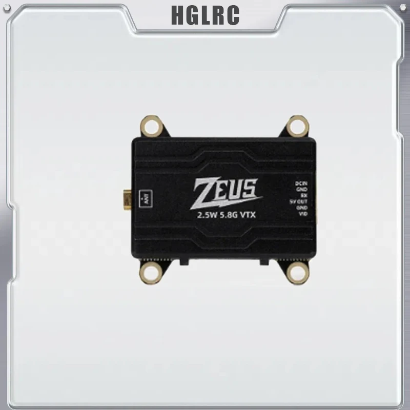 

HGLRC ZEUS VTX 2.5W 5.8G 40CH 2500mW Image Transmission Adjustable CNC Shell Heat Dissipation 2-6S LIPO for FPV Long Range