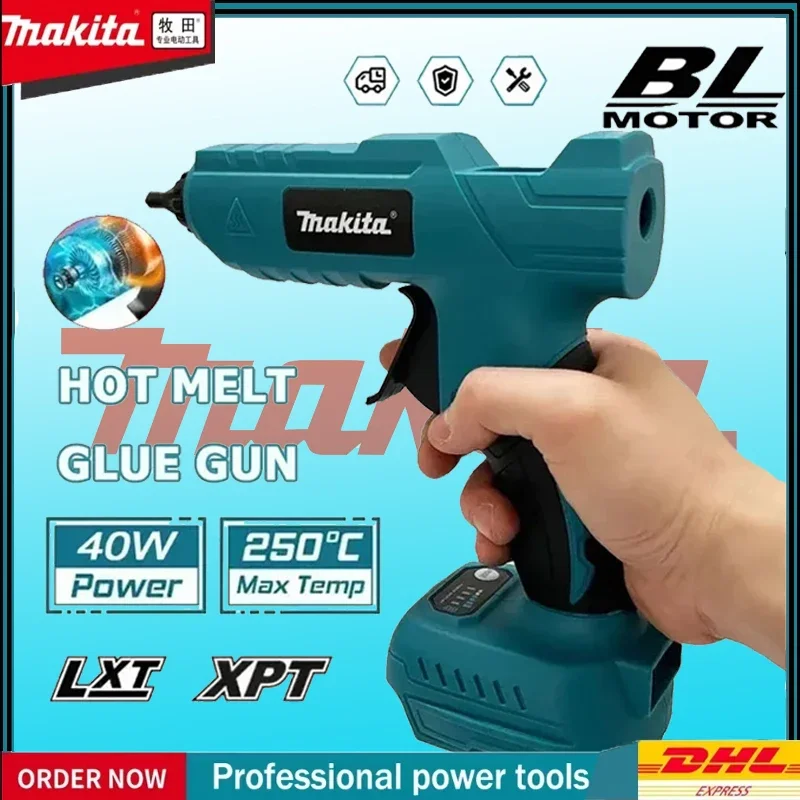 

Makita-Cordless Electric Hot Melt Glue Gun, 18V Battery, 11mm Glue Stick, Welding Hot Air Gun for Home Crafts DIY