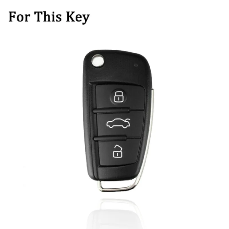 A + ألياف الكربون سيارة مفتاح فوب غطاء ل أودي A1 A3 A8 TT Q5 Q7 A4 A6 A7 RS R8 S6 #2