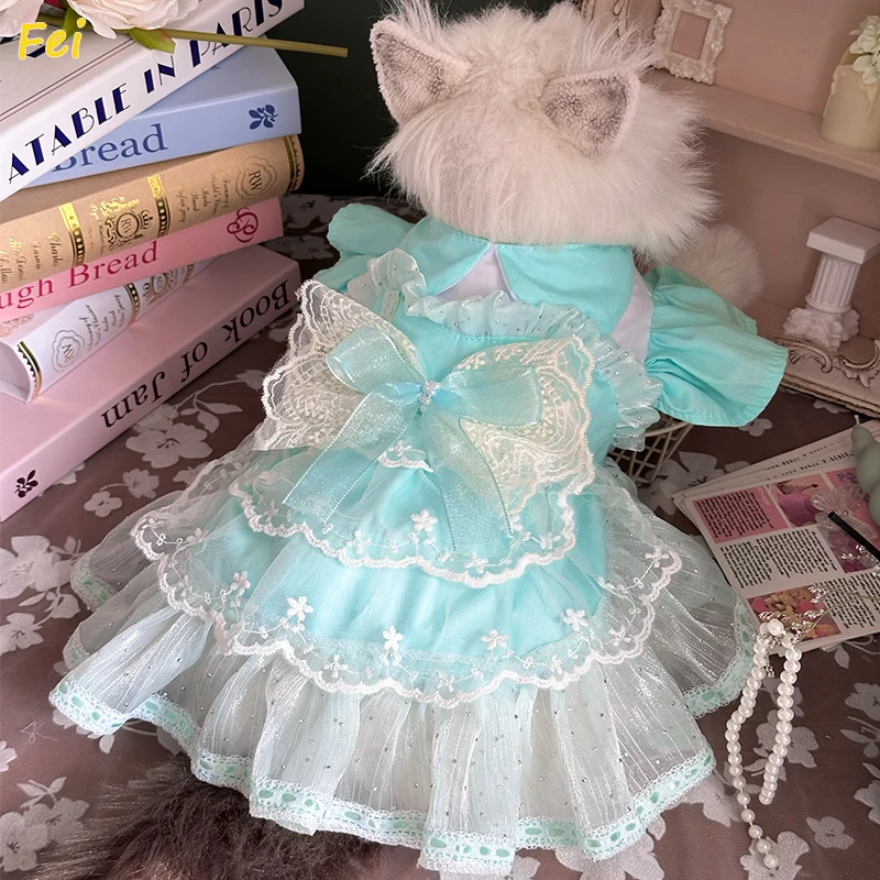 

2025 Pet Summer Thin Mesh Puff Skirt Cat Princess Wedding Dress Lace Small Dog Teddy Tank Top Dog Dresses for Small Dogs Puppy