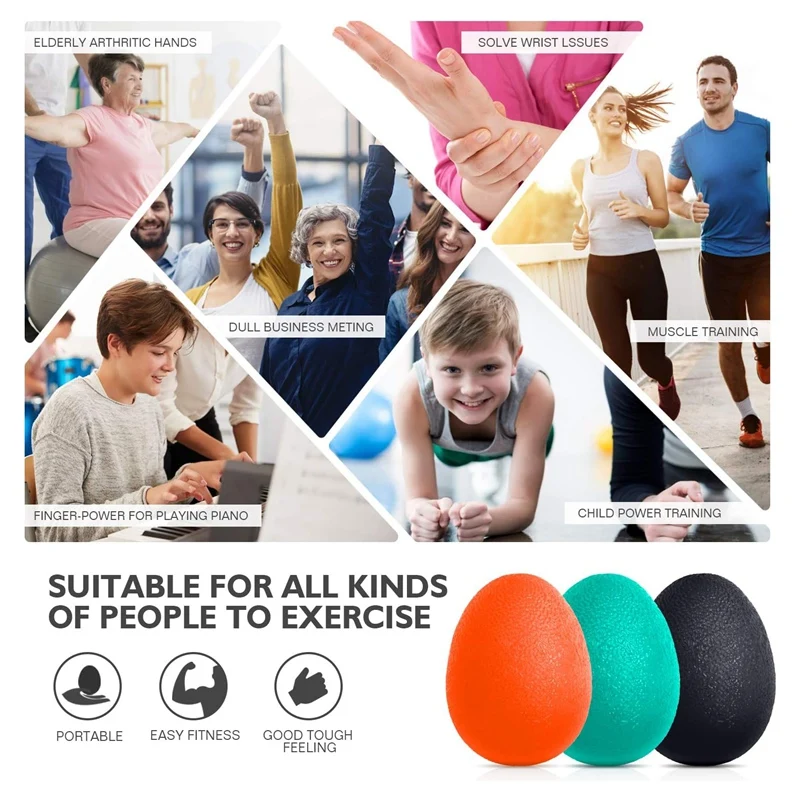 Hand Grip Strength Trainer, Stress Relief Ball For Adults And Kids, Wrist Rehab Therapy Hand Grip Equipment Ball Durable