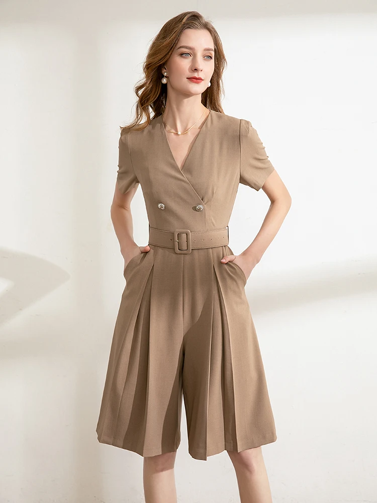 

Повседневные брюки Rational Commuter с высокой талией, широкими штанинами, V-образным вырезом, свободного кроя, цельные, визуально стройнящие