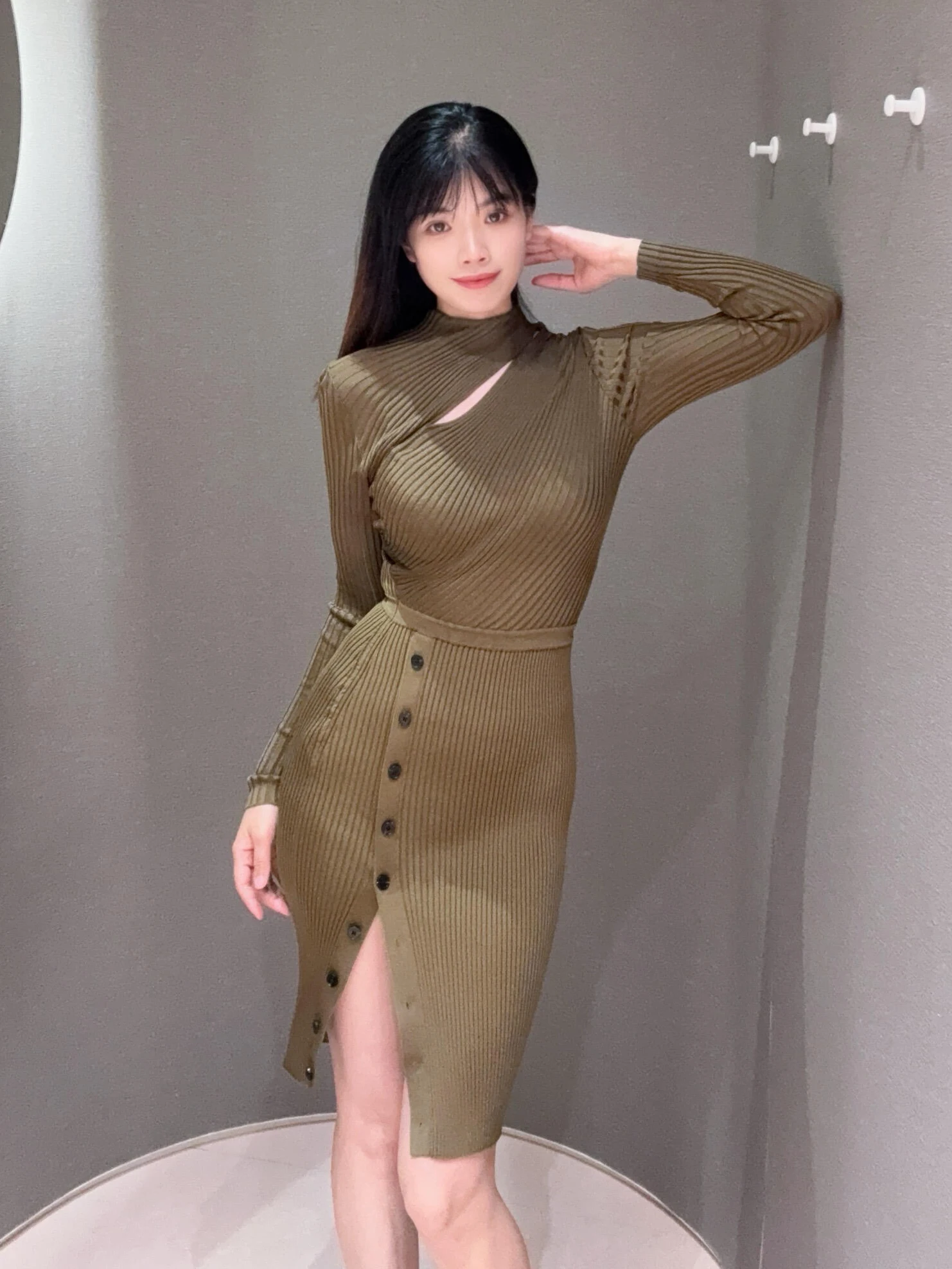 

Трикотаж Cisas Day ort Dr SelfSP Home 2025 pro Версия с круглым вырезом и завязкой на талии Bodycon Dr High Waist Sweet Sle