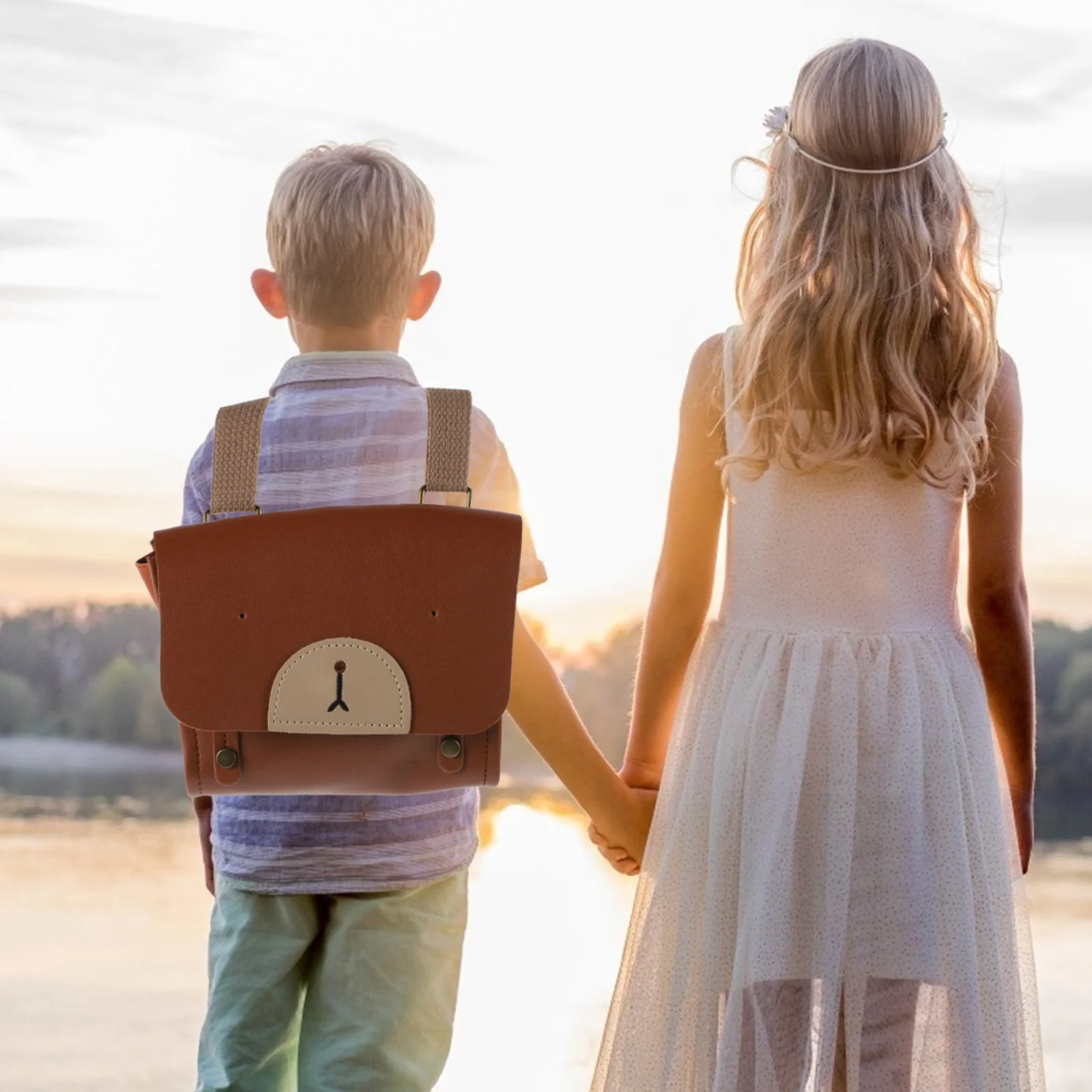 Adorable Bear Backpacks School Bag Kindergarten Bookbag Portable Daypack Hiking Bag Comfortable Shoulder