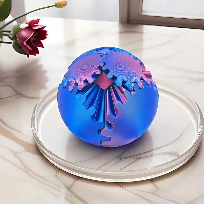 3D Printed Gear Ball Spin Ball Wonder Fidget Toy Gear Ball Fidget Toy Desk Toy for Sensory Needs and Autisms