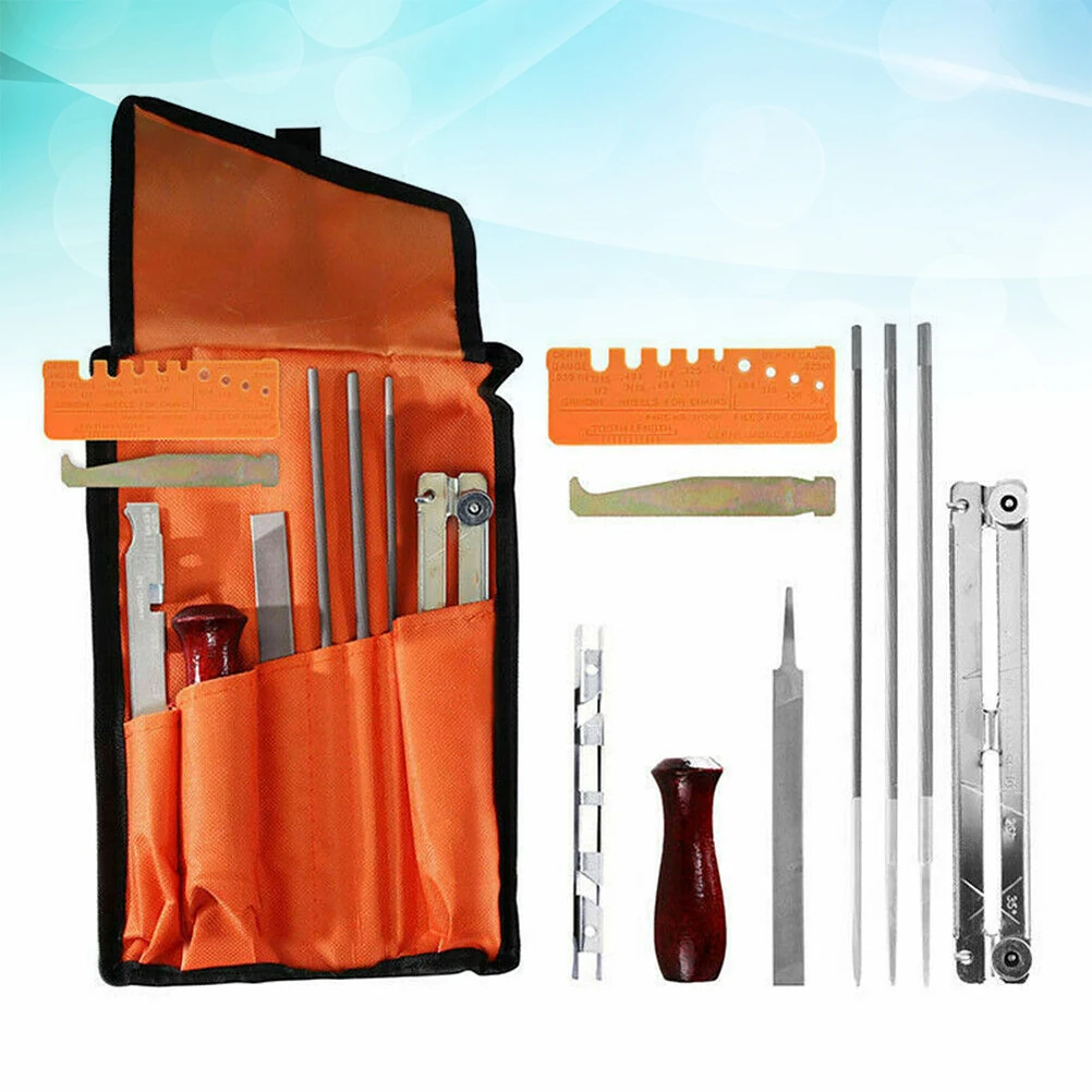 

10pcs Sharpening File Filing Kit Professional Tool Stone Guide Uniform Power Chainsaw Sharpener Kit Tools