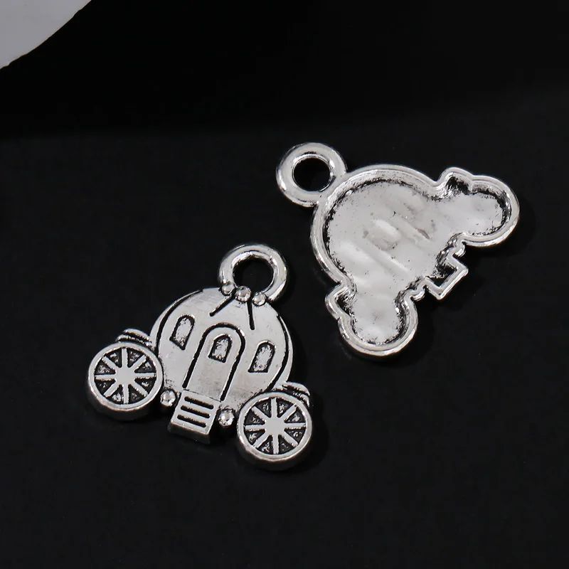 30pcs New Cute Pumpkin Car Charms Fairy Tales Princess Transportation Vehicles Pendants For Making Hnadmade DIY Jewelry Findings