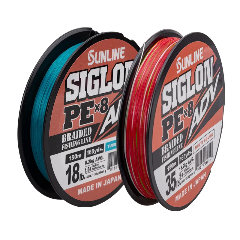 Imagem -05 - Sunline Adv x8 Japão Linha de Pesca Multicolor Azul Linha pe 0.63.0 10 Lb50 lb 150m Novo Origi 2023