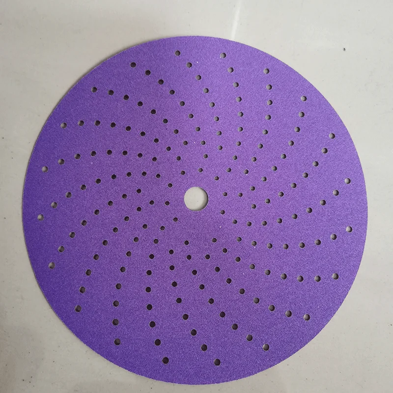 10pcs 3M 6inch 150mm purple cyclone sandpaper porous dry grinding round flocking car sanding sheet