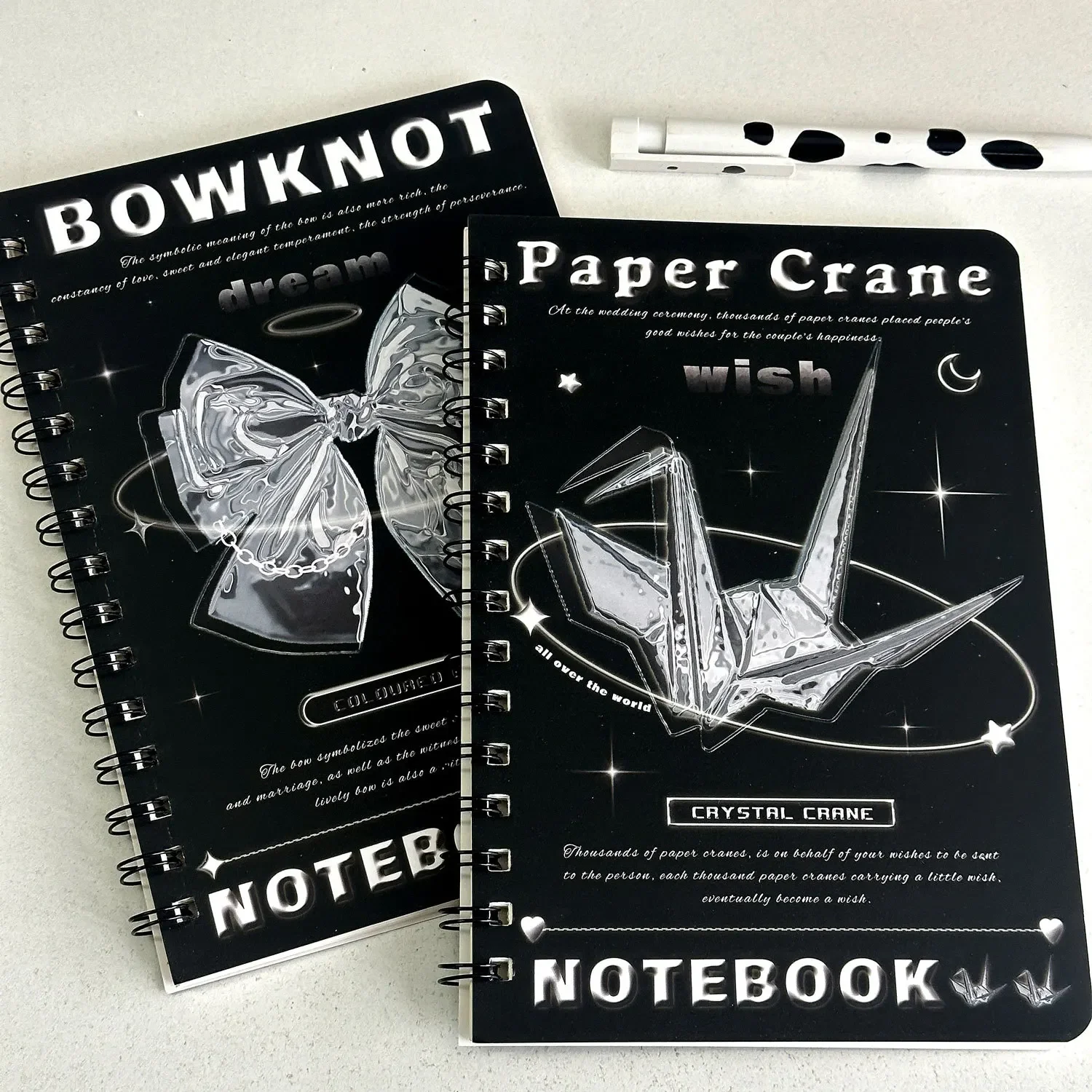 INS Bow Knot Coil Notebook Japanese Student Horizontal Line Diary High Beauty Notebook Planner Back To School