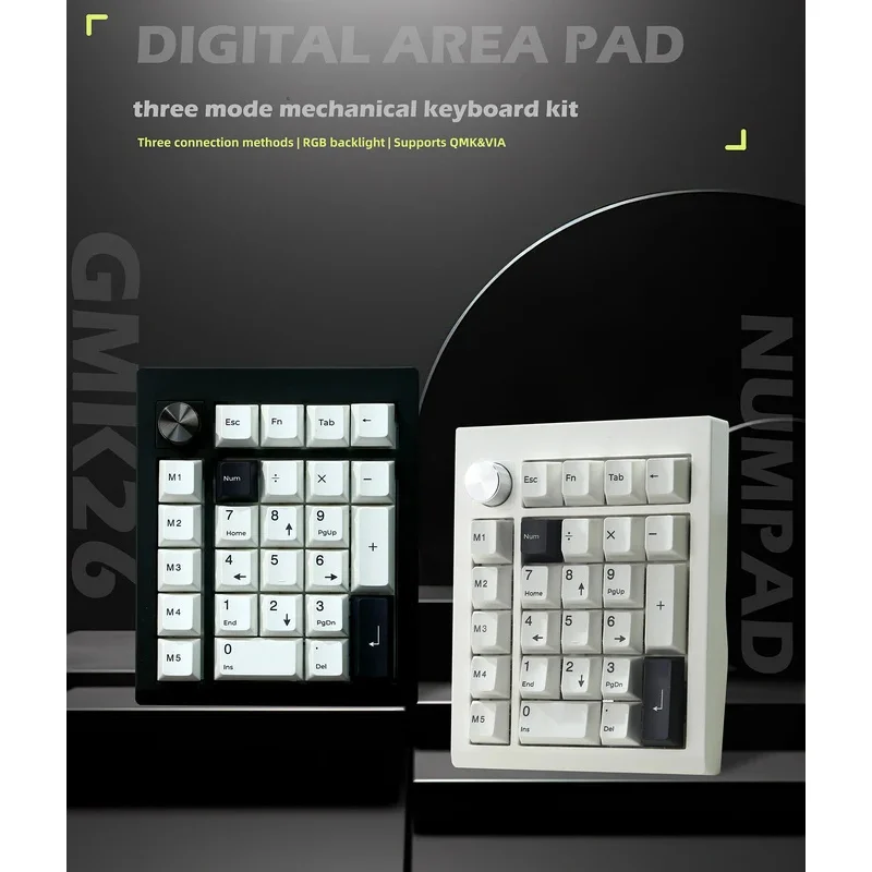 

2026 GMK26 QMK/VIA Gasket Number Pad Bluetooth 5.0/2.4ghz/Wired Hot Swappable Numpad Programmable for Win/Mac
