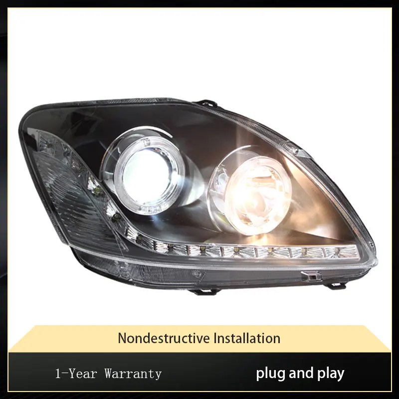 Car Lights For Toyota Vios 2008 2009 2010 2011 2012 Headlights Upgrade DRL Angel Eyes Design LED Bulbs Automotive Accessories