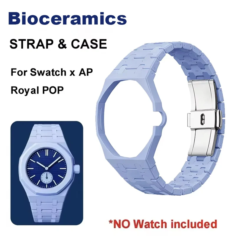 Biological ceramic Watch Case & Strap Modification Set For Swatch x AP Royal POP Watch Durable Replacement Upgrade Kit