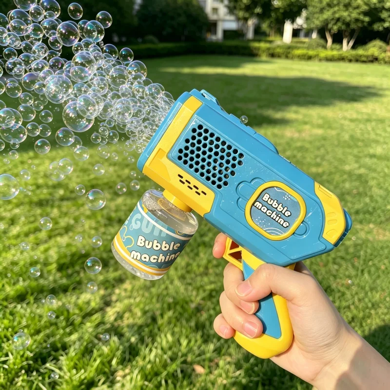 

Electric Bubbles Gun 8 Holes Automatic Handheld Soap Bubble Blowing Machine Outdoor Beach Game Party Wedding Gifts Children Toy