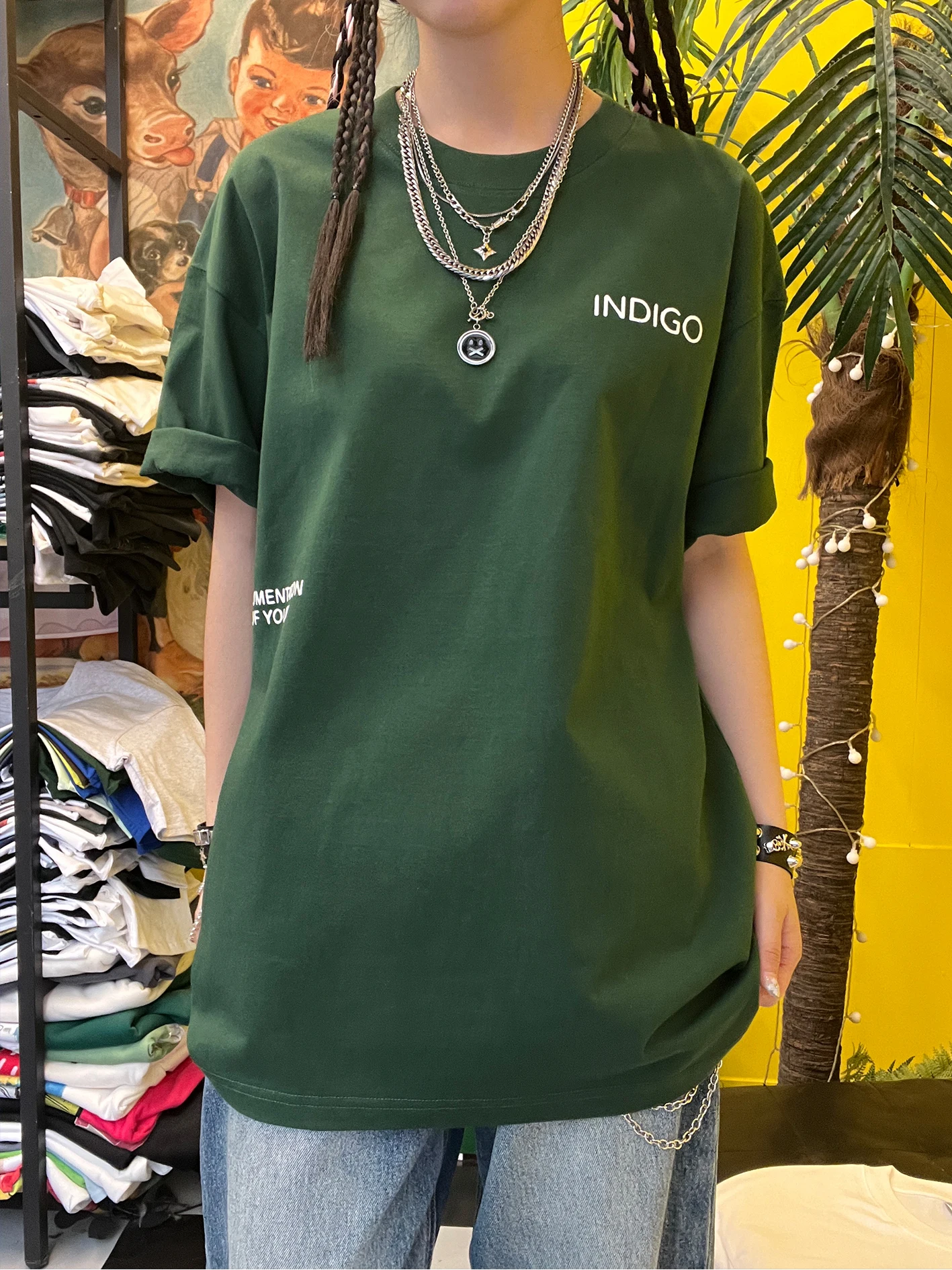 Heavyweight 260g Special Position Non-Repeating Student Short Sleeve T-Shirt Cotton Polyester Elastic Fiber Spring 2025