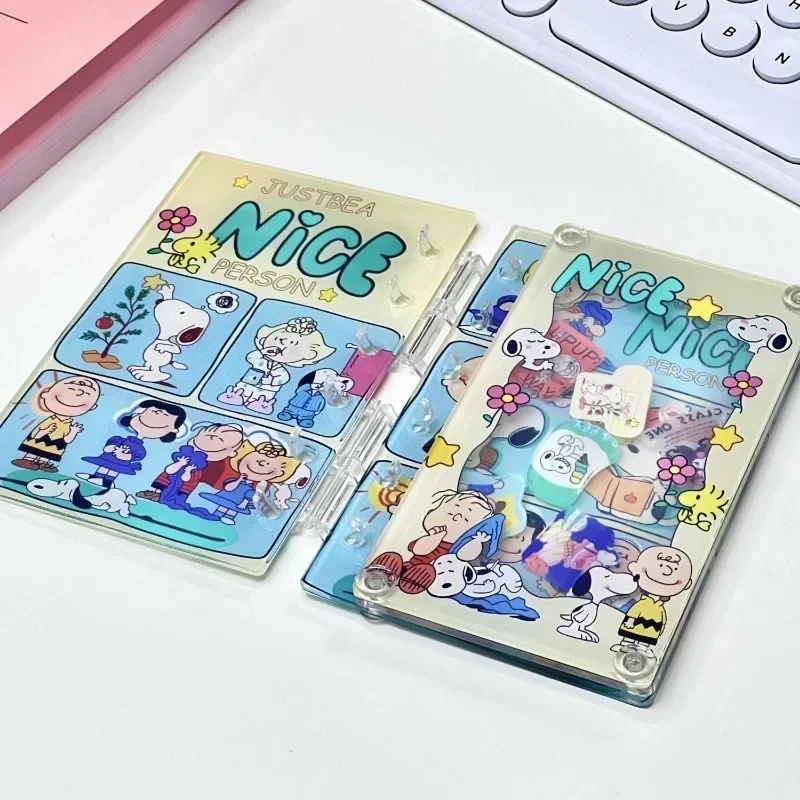 Cartoon Shaker Loose-Leaf Notebook Cute Snubia Acrylic DIY Assembly Notebook Detachable A7 Notepad Student Surprise Stationery