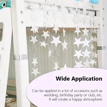 4M 7CM Zářící hvězdný papírový girlandový banner Zlato-stříbrný girlandový banner pro miminko, dětský pokoj, svatební závěsná dekorace 6 nejlepší prodej Korejské párty dekorace - №3