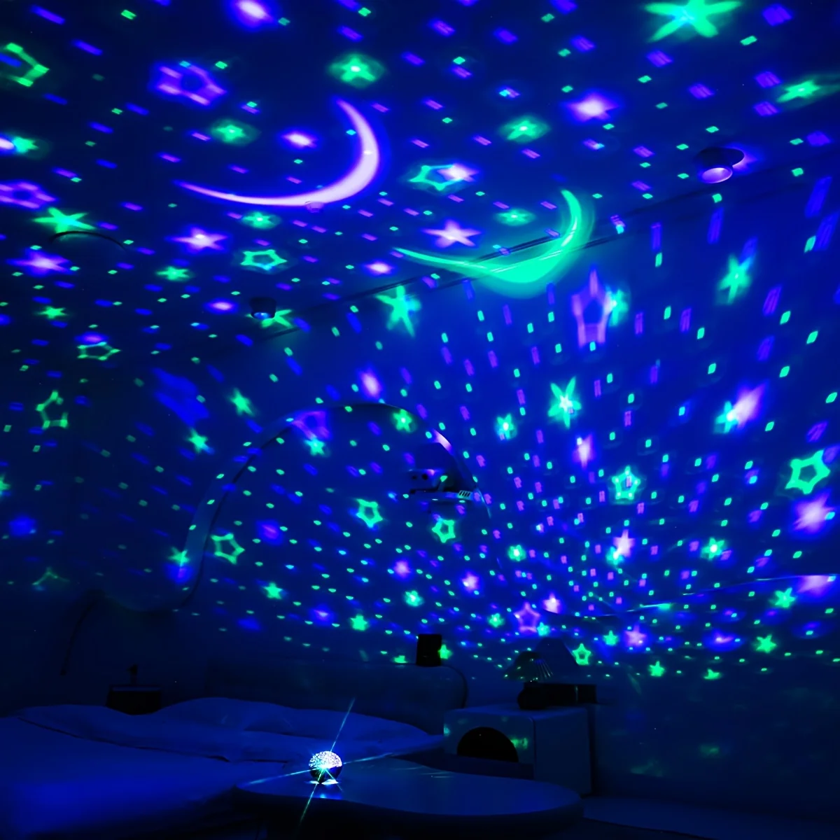 LED Night Light USB Plug RGB Starry Sky Galaxy Moon Projector Light Auto Color Changing for Kids Room Birthday Party Decor Gift