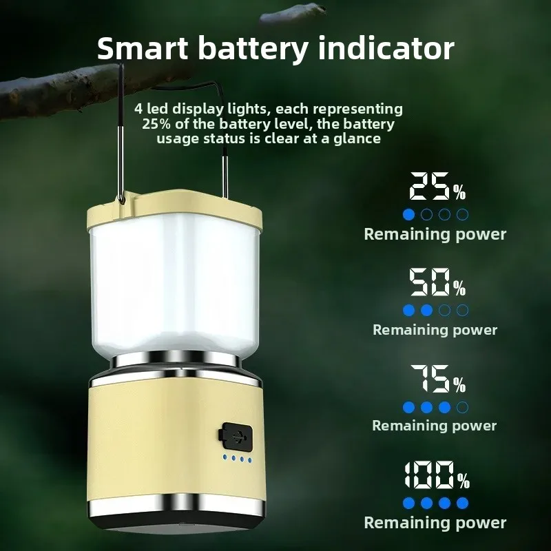 

Outdoor Portable Waterproof Mini Flashlight, Four Light Sources, Multi-functional Camping Light with Power Display Flashlight