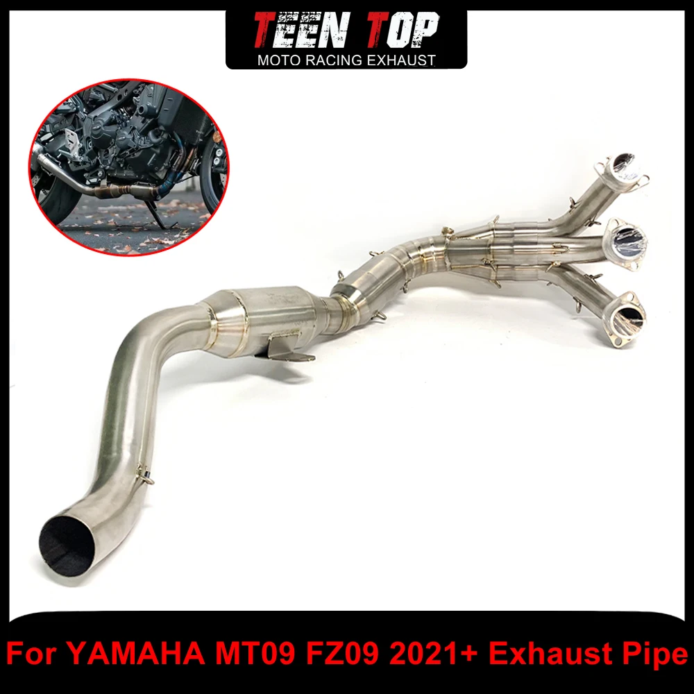 

Motorcycle Escape Titanium Alloy Exhaust Pipe For Yamaha MT09 FZ09 Exhaust Elbow Front Link Pipe MT09 2021+ Connect Tube