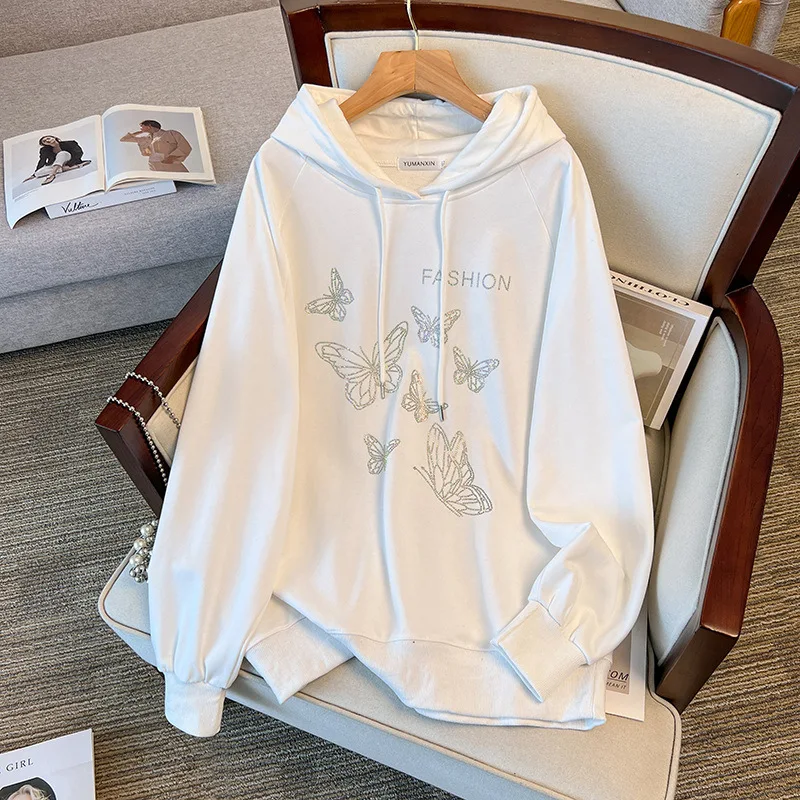 100/150/175 Large Size Women Clothing Extra Size Casual Loose Slimming Bust 150/170cm Women Hooded Hoodies & Sweatshirts