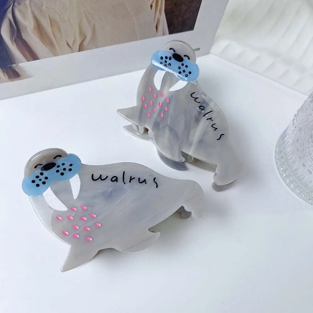 Ins Cute Acetate Pizza Hair Claw Cake Shark Clip Geometric Cartoon Korean Cherry Mushroom Hair Clips Mid Size Hairpins