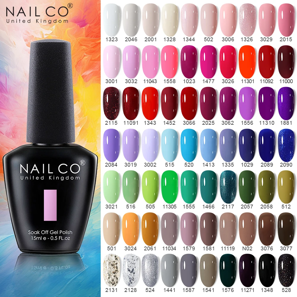 

NAILCO 15 мл стеклянная бутылка цветной гель-лак для ногтей полупостоянный замачиваемый УФ-светодиодный лак для маникюра ногти товары для дизайна ногтей