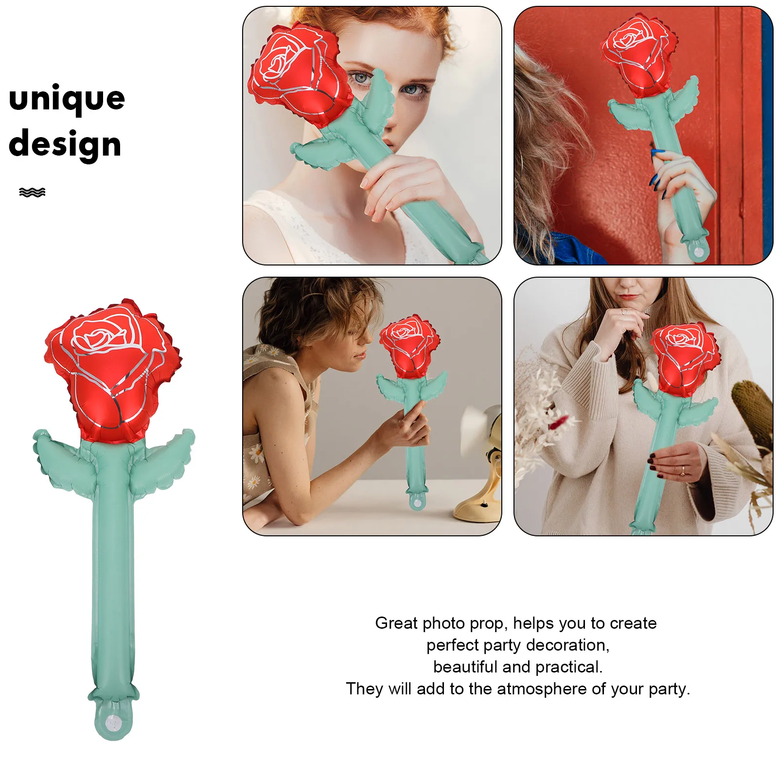 

10pcs Red Confession Balloons Rose Flower Decor Valentine Mother's Day Party Decorations Balloon Bridal Photo Props