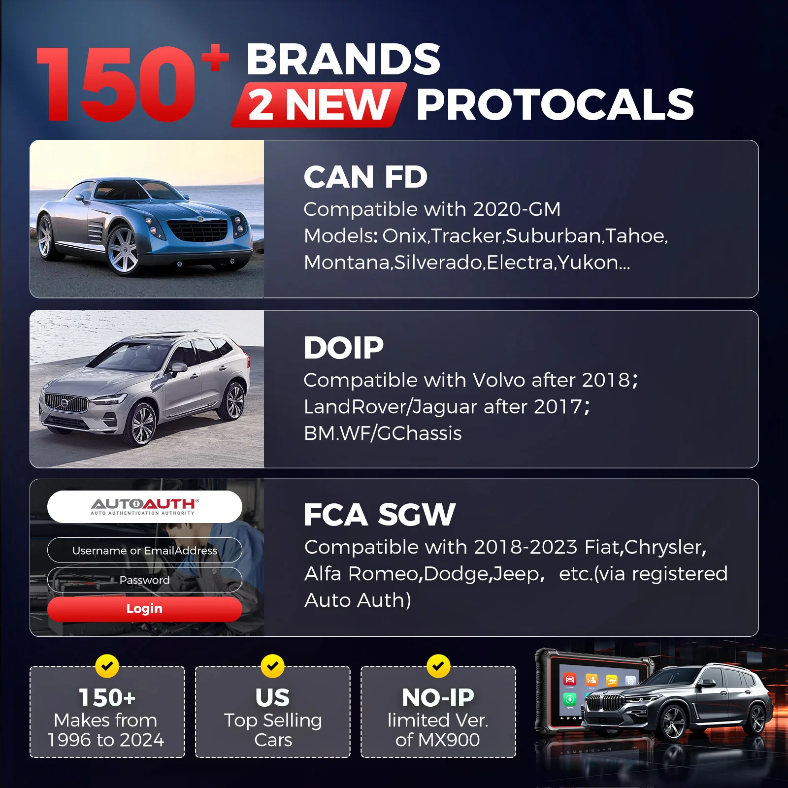 أدوات الماسح الضوئي التشخيصي Autel MaxiCOM MK900 40+ خدمات DoIP & CAN-FD 2024 أداة تلقائية ثنائية الاتجاه PK MK808BT PRO #5