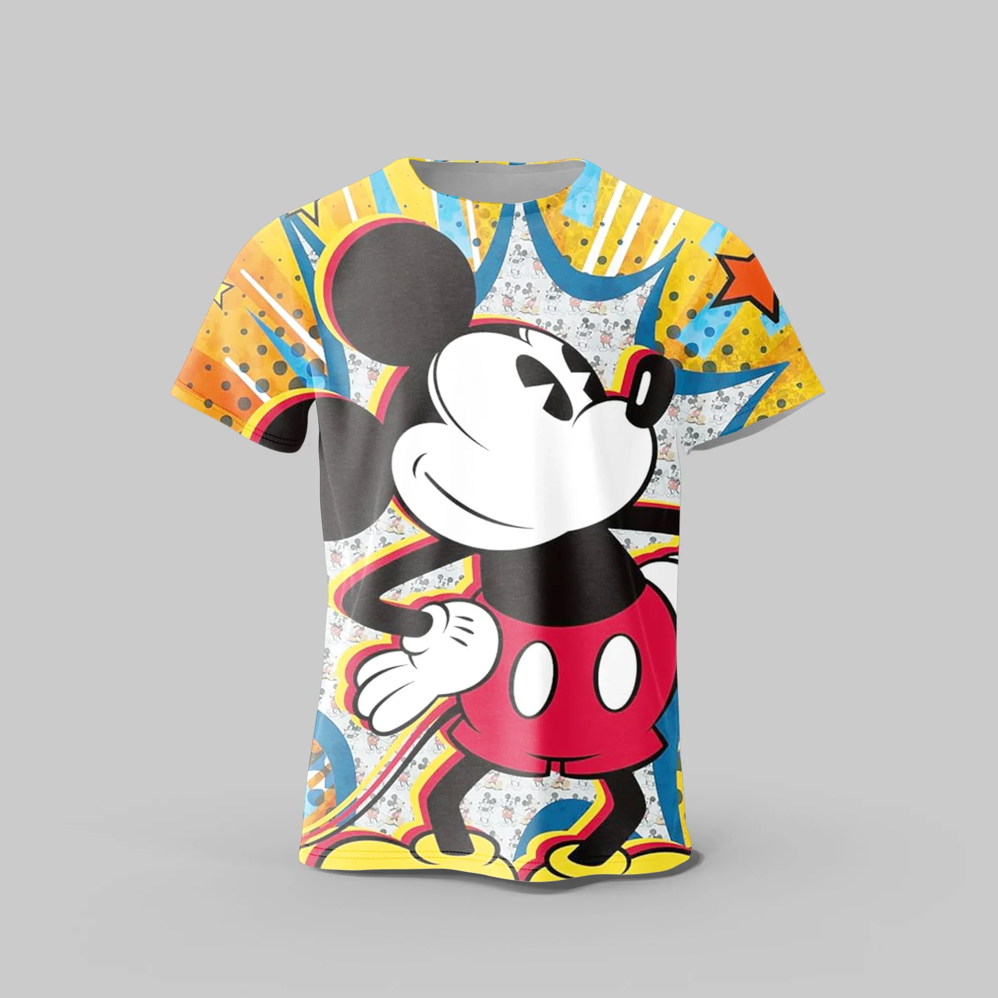 

Disney Street kids T-shirt top Cartoon Mickey Mouse 3D printed quick drying Breathable short sleeve casual summer kids