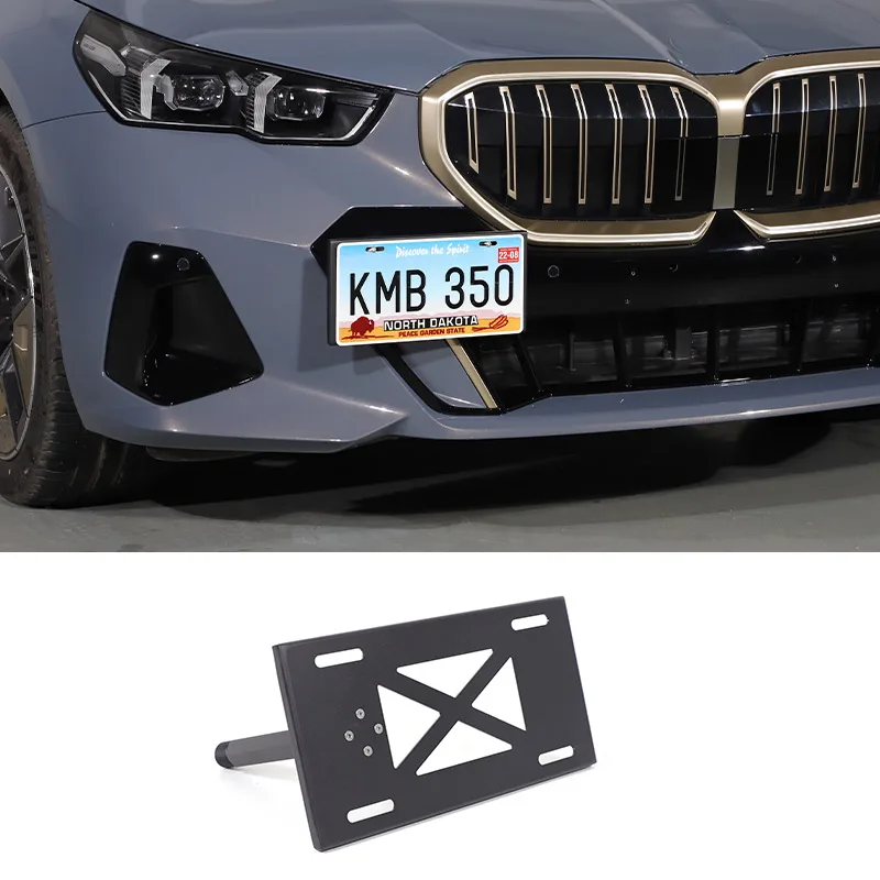 For BMW 5 Series I5 G60 7 Series G70 2023 2024 Front Bumper Tow Hook License Plate Mount Bracket Holder Car Accessories