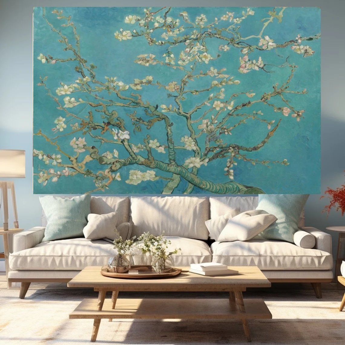 Van Gogh Oil Painting Copy for Living Room Branches of An Almond Tree Wall Decor Art on Canvas Impressionist Handpainted