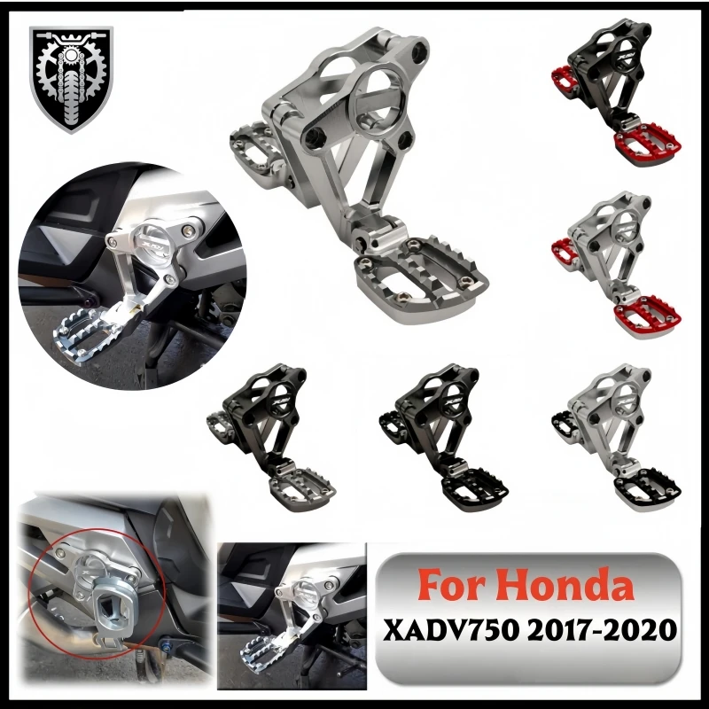 

For HONDA XADV 750 XADV750 2017 2018 2019 2020 Motorcycle Aluminum Alloy Rear Pedal Foot Stand Folding Footrests Passenger Foot