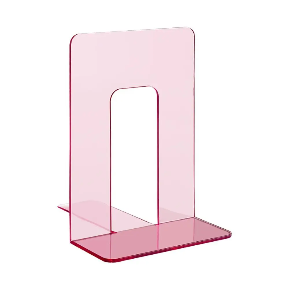 2pcs Save Space PET Bookends Foldable Transparent Book Storage Rack Book Display Stand Students